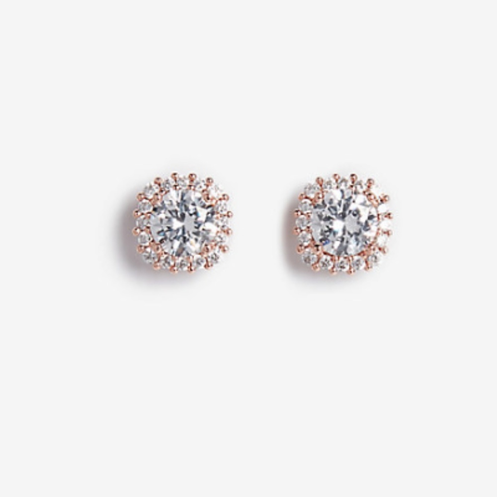 NEW NWT Express Halo Square Post Back Stud Earrings